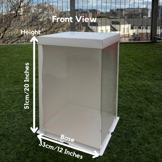 EXTRA TALL CRYSTAL CAKE BOXES - 12inches Base, 20inches Tall (PACKS of 10)