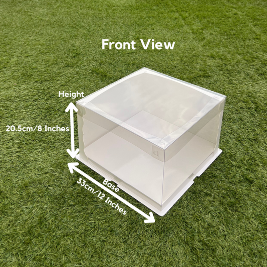 EXTRA STURDY CRYSTAL CAKE BOXES - 12inches Base, 8inches Tall (PACKS of 10)
