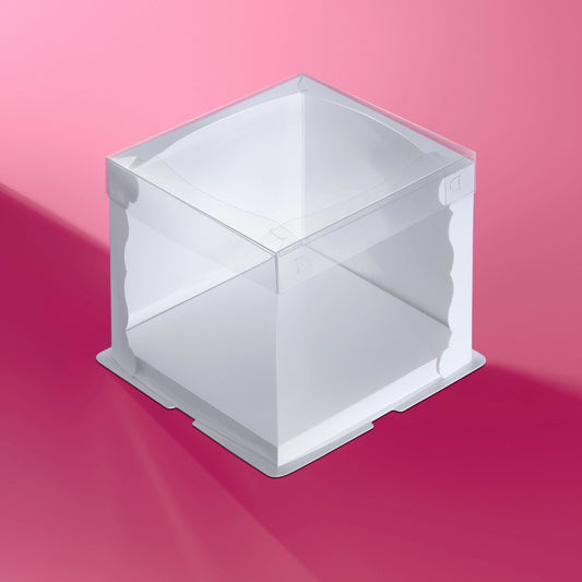 EXTRA STURDY CRYSTAL CAKE BOXES - 8inches Base, 8inches Tall (PACKS of 10)