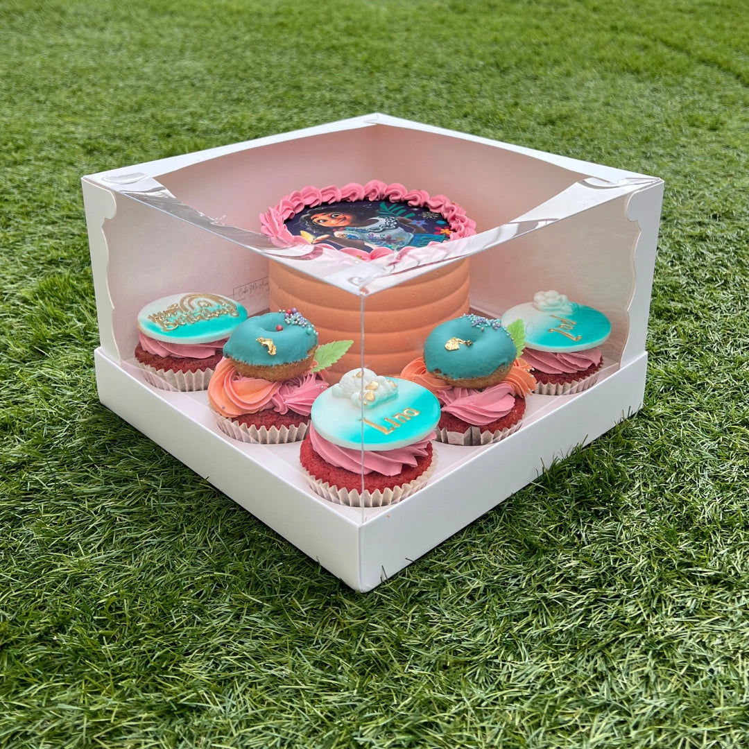side view of The Ultimate Bento-Plus 5 cupcakes Box