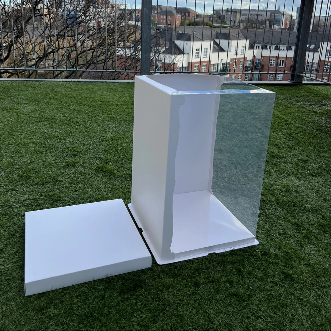 EXTRA TALL CRYSTAL CAKE BOXES - 12inches Base, 20inches Tall (PACKS of 10)