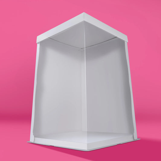 EXTRA TALL CRYSTAL CAKE BOXES - 12inches Base, 20inches Tall (PACKS of 10)
