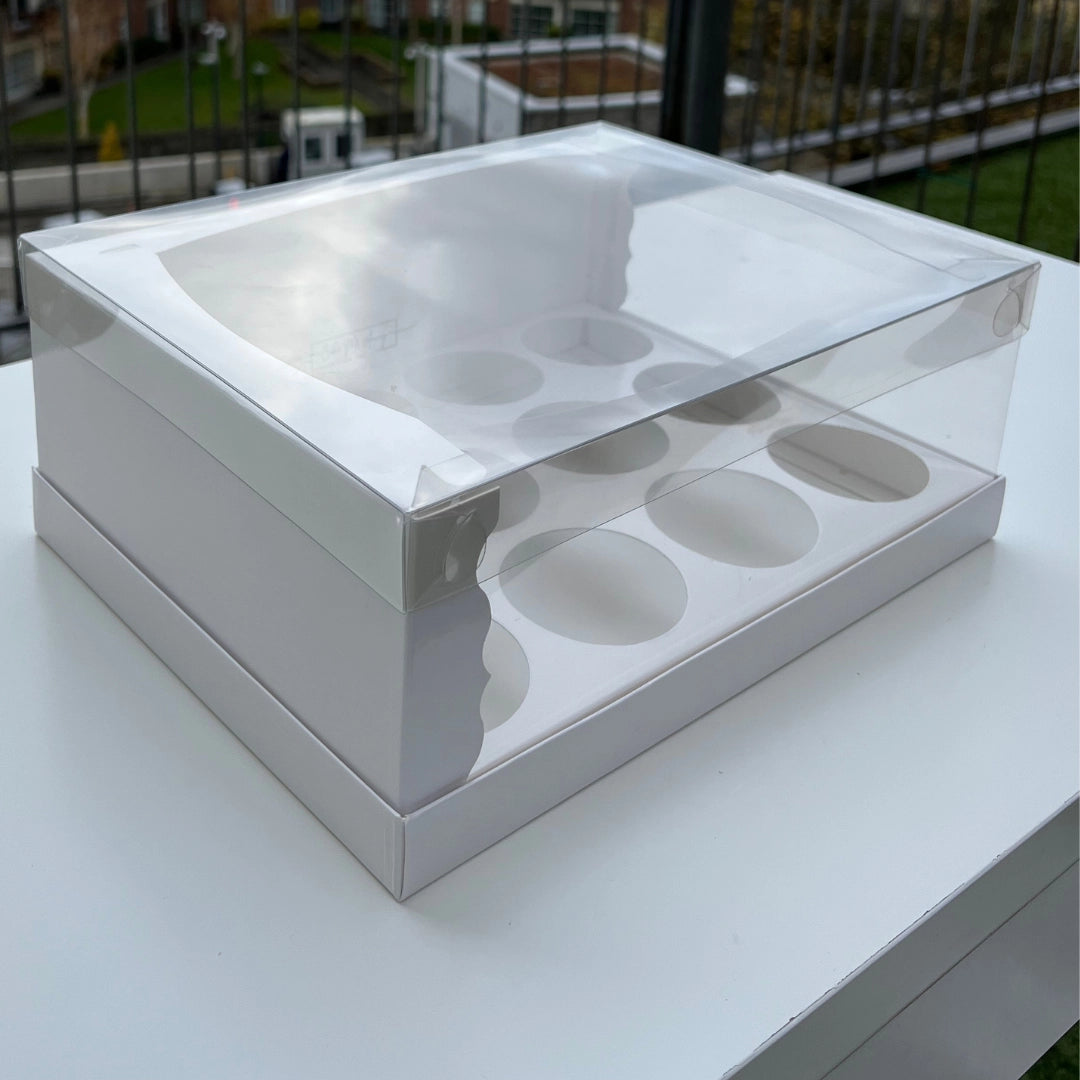 CUPCAKE BOXES WITH CLEAR TOP AND SIDES (PACKS OF 10)