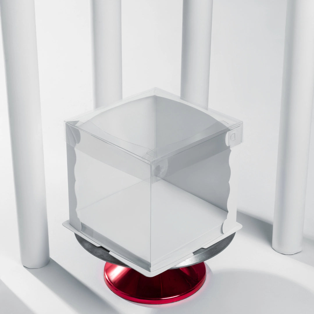 Professional grade 400gsm cake packaging showing pop-and-lock assembly feature.