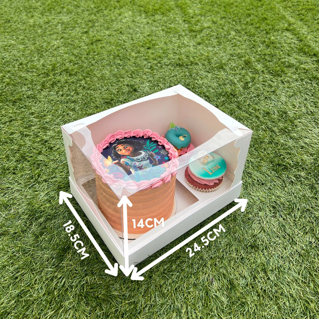 Eco-friendly PFAS-free bento cake packaging made from FSC-certified materials for sustainable bakery businesses.