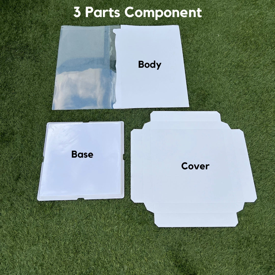 Flat-pack space-saving storage tall cake box